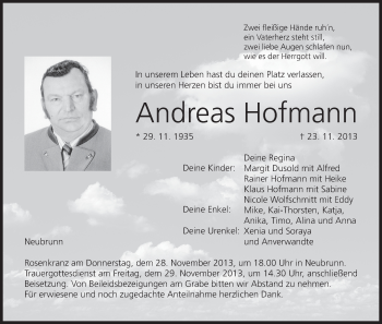 Anzeige von Andreas Hofmann von MGO