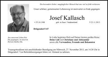 Anzeige von Josef Kallasch von MGO