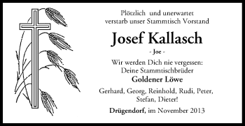 Anzeige von Josef Kallasch von MGO