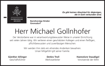 Anzeige von Michael Gollnhofer von MGO
