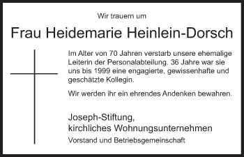 Anzeige von Heidemarie Heinlein-Dorsch von MGO