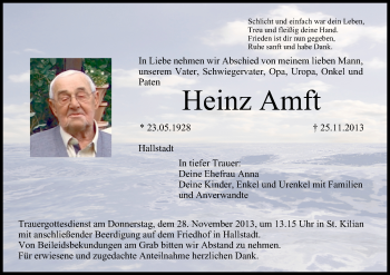 Anzeige von Heinz Amft von MGO