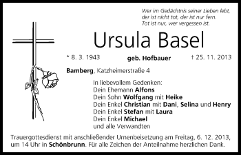Anzeige von Ursula Basel von MGO