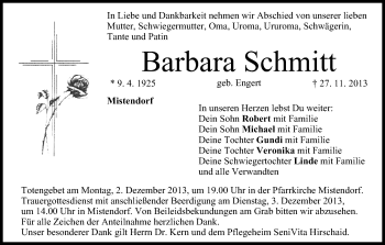 Anzeige von Barbara Schmitt von MGO