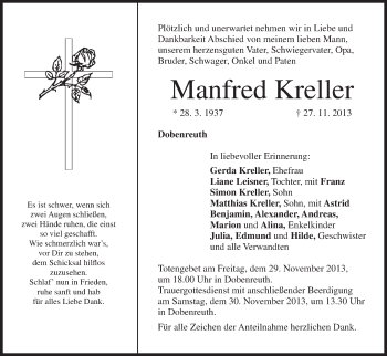 Anzeige von Manfred Kreller von MGO