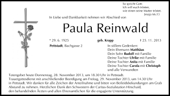 Anzeige von Paula Reinwald von MGO