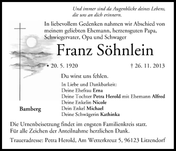 Anzeige von Franz Söhnlein von MGO