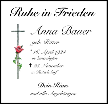 Anzeige von Anna Bauer von MGO