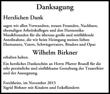 Anzeige von Wilhelm Birkner von MGO