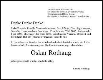 Anzeige von Oskar Rothaug von MGO