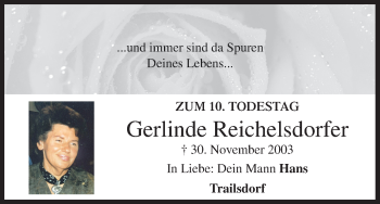 Anzeige von Gerlinde Reichelsdorfer von MGO