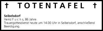 Anzeige von Totentafel vom 30.11.2013 von MGO