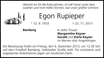 Anzeige von Egon Rupieper von MGO
