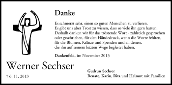 Anzeige von Werner Sechser von MGO