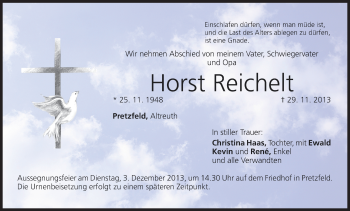 Anzeige von Horst Reichelt von MGO