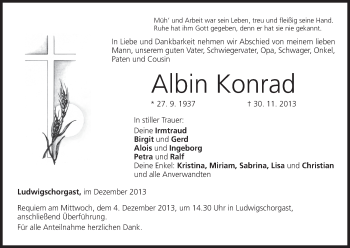 Anzeige von Albin Konrad von MGO