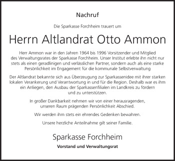 Anzeige von Otto Ammon von MGO