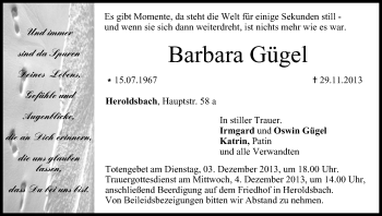 Anzeige von Barbara Gügel von MGO