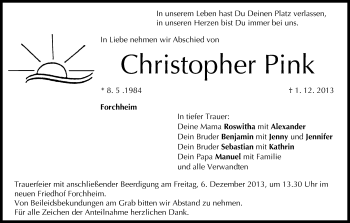 Anzeige von Christopher Pink von MGO