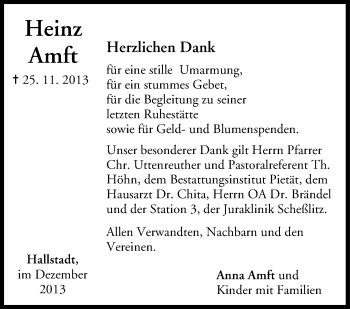 Anzeige von Heinz Amft von MGO