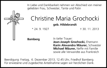 Anzeige von Christine Maria Grochocki von MGO