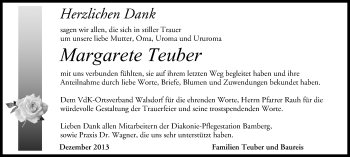 Anzeige von Margarete Teuber von MGO