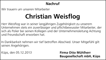 Anzeige von Christian Weisflog von MGO