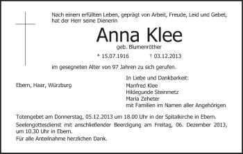 Anzeige von Anna Klee von MGO