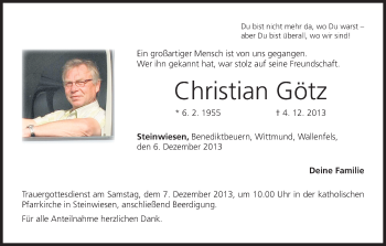 Anzeige von Christian Götz von MGO