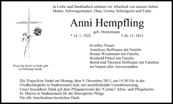 Anzeige von Anni Hempfling von MGO