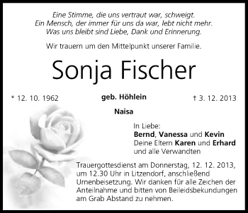 Anzeige von Sonja Fischer von MGO