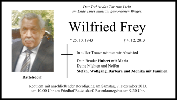 Anzeige von Wilfried Frey von MGO