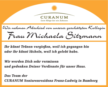 Anzeige von Michaela Sitzmann von MGO