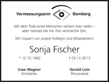 Anzeige von Sonja Fischer von MGO
