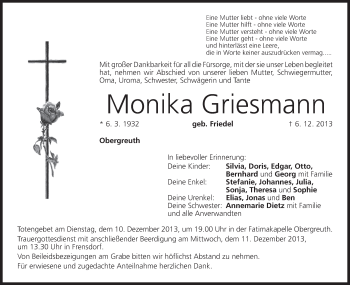 Anzeige von Monika Griesmann von MGO