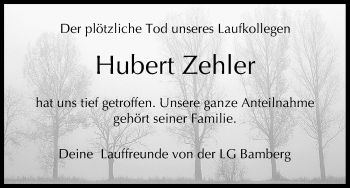 Anzeige von Hubert Zehler von MGO