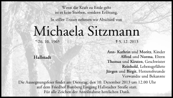 Anzeige von Michaela Sitzmann von MGO