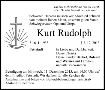 Anzeige von Kurt Rudolph von MGO