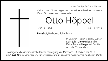 Anzeige von Otto Höppel von MGO
