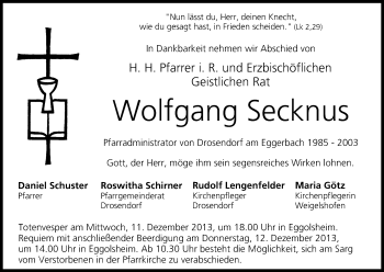 Anzeige von Wolfgang Secknus von MGO