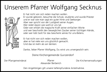 Anzeige von Wolfgang Secknus von MGO