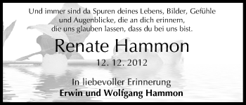 Anzeige von Renate Hammon von MGO