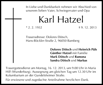 Anzeige von Karl Hatzel von MGO
