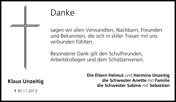 Anzeige von Klaus Unzeitig von MGO