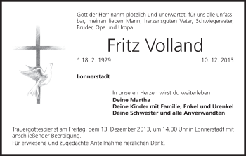 Anzeige von Fritz Volland von MGO