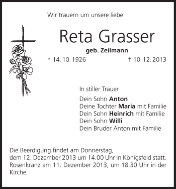Anzeige von Reta Grasser von MGO