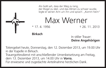 Anzeige von Max Werner von MGO