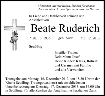 Anzeige von Beate Ruderich von MGO