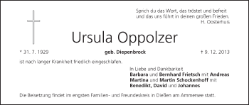 Anzeige von Ursula Oppolzer von MGO