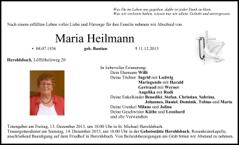 Anzeige von Maria Heilmann von MGO